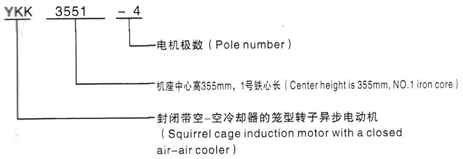 YKK系列(H355-1000)高压YE2-225M-6三相异步电机西安泰富西玛电机型号说明